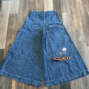 JNCO Wide-Leg Denim Jeans with Embroidered Detail